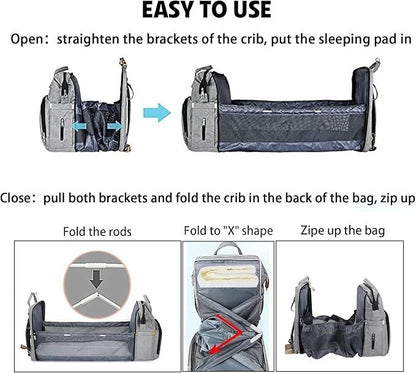 Portable Folding Crib Diaper Bag Multi-Function