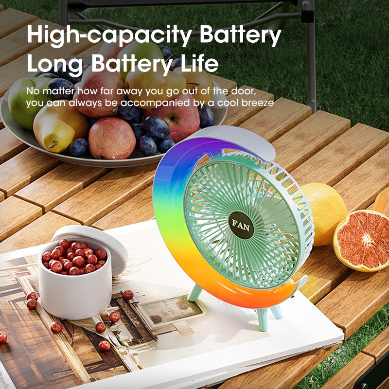 Multicolor Desk Fan with LED Lights